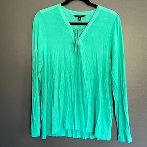 Teal/Green Lace Up Top - M